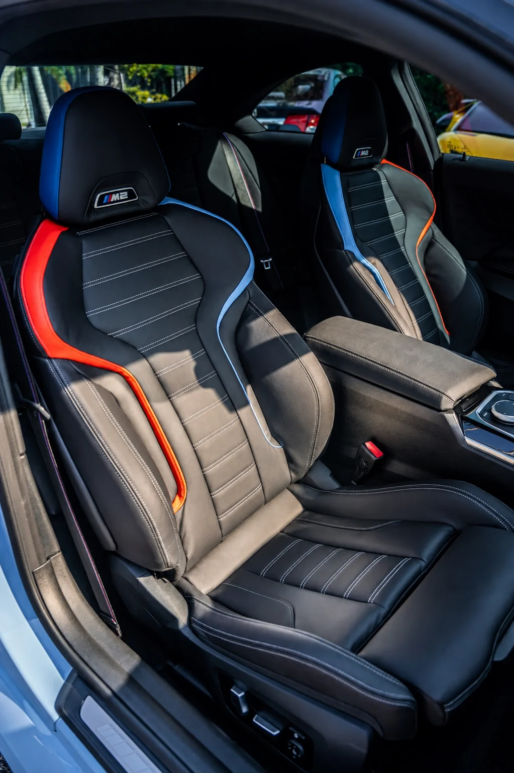 BMW G87 M2 interior with clean empty seats after detailing